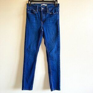 LEVIS‎ BLUE SLIMMING SKINNY FIT WOMEN'S ANKLE JEANS SIZE 28 W28XL28 DENIM PANTS